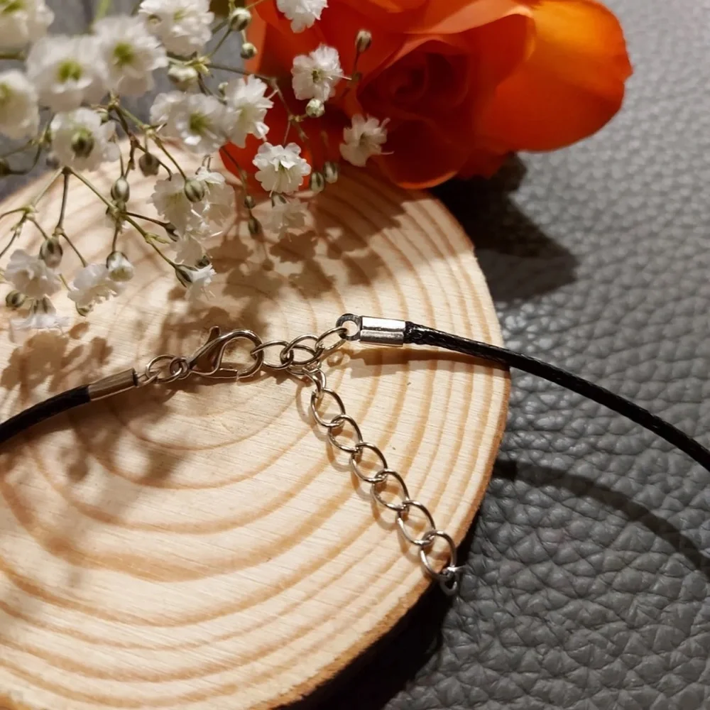 New Vegan Leather Sterling Silver White Howlite Natural Stone Artisan Necklace